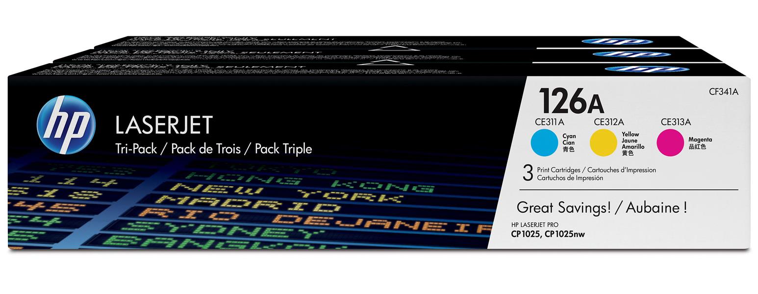 HP 126A Origineel Cyaan, Magenta, Geel Multipack 3 stuk(s)