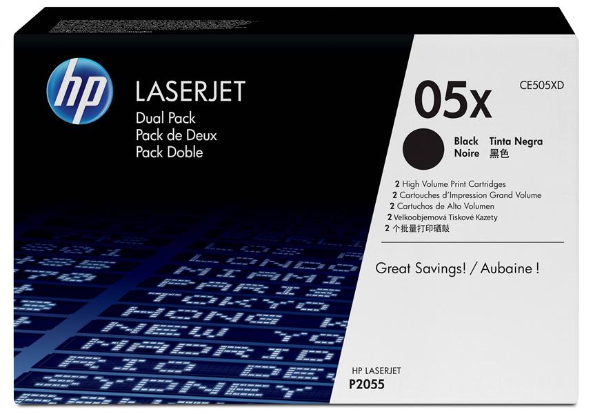 HP 05X Origineel Zwart 2 stuk(s)