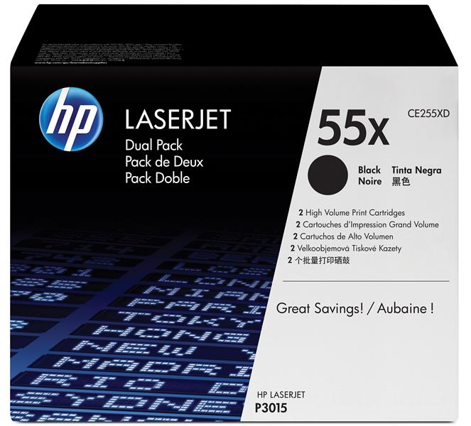 HP 55X Origineel Zwart 2 stuk(s)