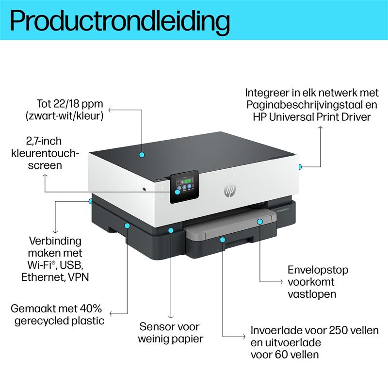 HP OfficeJet Pro 9110 b grau/schwarz BT Drucker, Farbe, Duplex, Tintenstrahl, A4/Legal