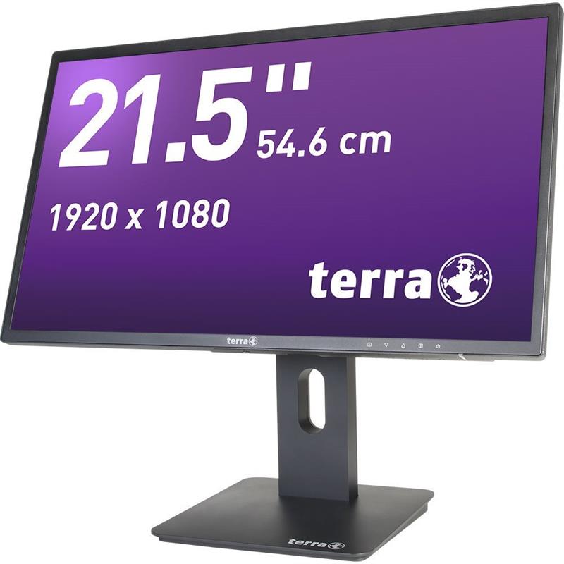 Terra Led Monitor 2256W PV Zwart DP, HDMI Greenline Plus 22 inch